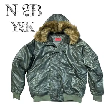 N-2B 광택 짧은 기장 밀리터리 자켓 Y2K 갸루 남자