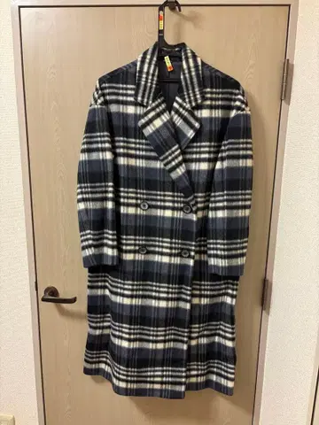 체크 샤기 코트