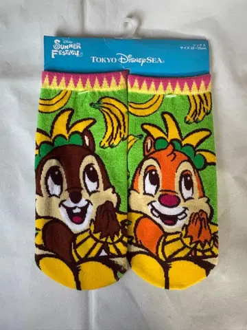 디즈니씨 칩과 데일 바나나 디자인 삭스