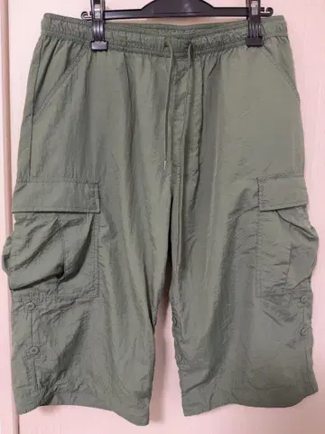 카고 팬츠 카키색 7부 기장, 하프