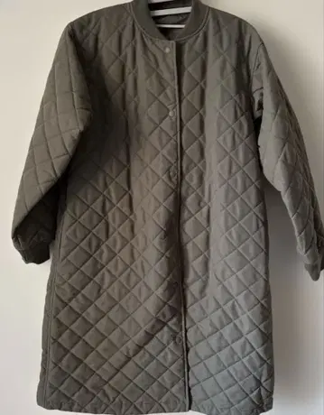 무인양품 워셔블 퀼팅 코트 스모키 그린 S