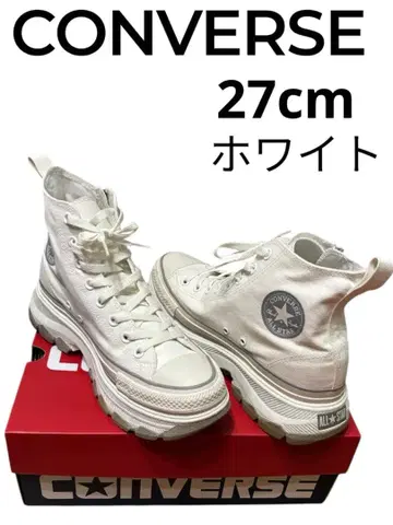 CONVERSE 27cm 화이트 하이컷 한국 트렉 웨이브