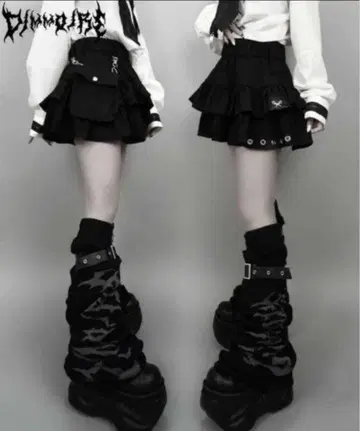 Dimmoire punk 프릴 미니 스커트 black