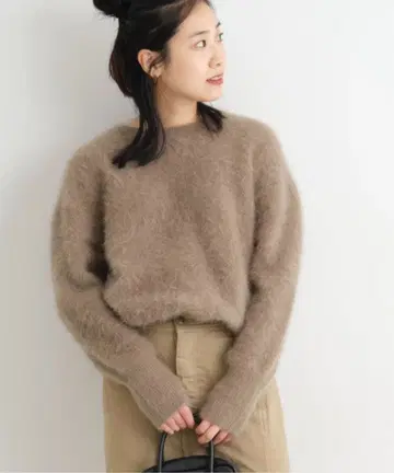 [ FRAMeWORK ] 폭스 크루 풀오버 브라운 복슬복슬 니트