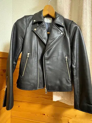 IENA 블랙 천연 가죽 여성용 가죽 자켓