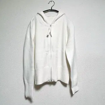 니트 후드티 긴팔 더블 지퍼