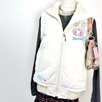 y2k 00s 메조 피아노 베리에짱 자수 충전솜 베스트 헤이세이