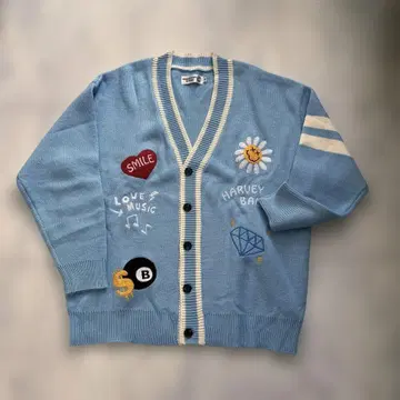 Smiley Face By Rings 가디건 (스카이블루)