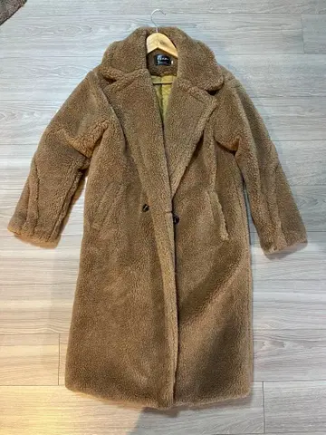 보아 롱 코트 브라운