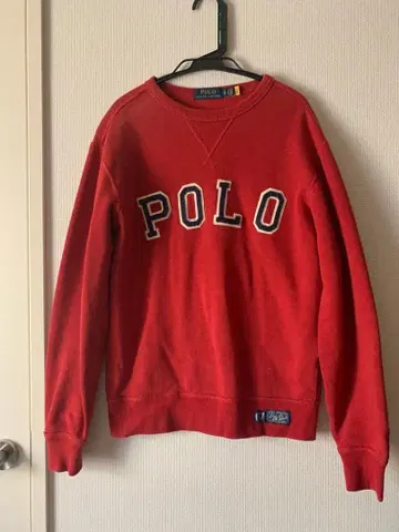 폴로 랄프로렌 로고 맨투맨 트레이닝복 여성용 S 빨간색