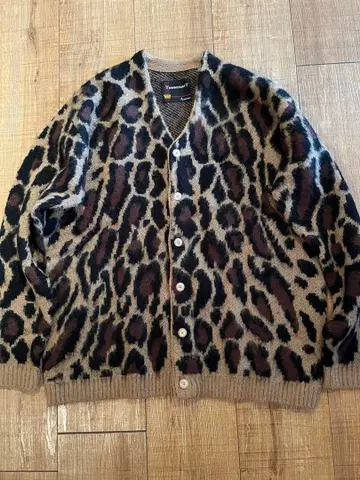 TOWNCRAFT 타운크라프트 레오파드 무늬 표범 무늬 가디건 레오파드