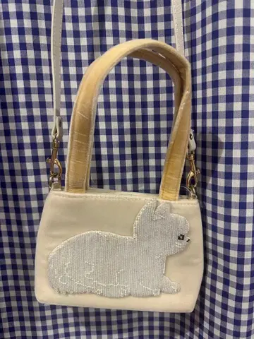 고양이 비즈 핸드백 미니백