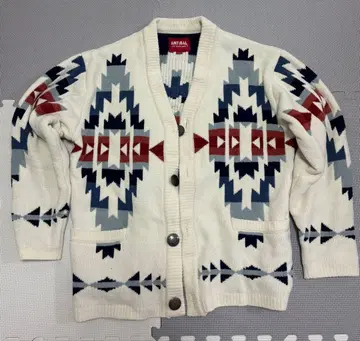 기하학 패턴 가디건 아이보리