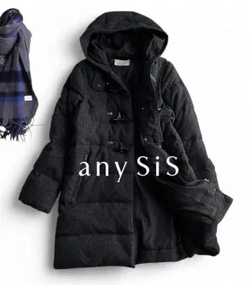 온워드 any sys 더플 디자인 풍성한 다운 후디 롱 코트