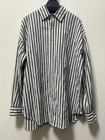 FRAMeWORK 코튼 스트라이프 레귤러 카라 셔츠