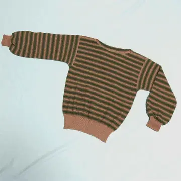 핸드메이드 스트라이프 긴팔 니트 스웨터