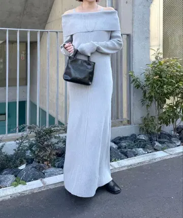 (mline) 오프숄더 원피스 그레이