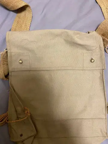 빈티지 50s 프랑스군 TTA 린넨 숄더백