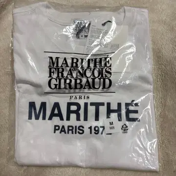 새상품 마리테 T셔츠 화이트 블랙 로고 여성용 M