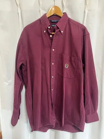 nautica 버건디 버튼 다운 셔츠 M