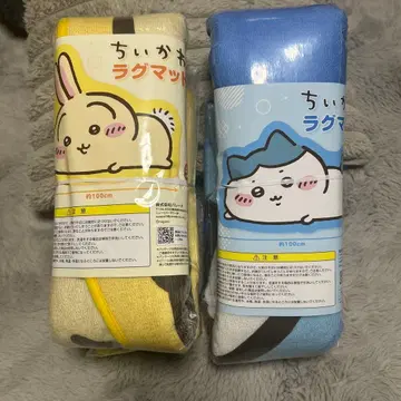 치이카와 (먼작귀) 늘어나는 러그 매트 토끼 & 하치와레 2종 세트