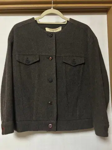 fig London 아우터 코트 자켓 블루종 다크 브라운