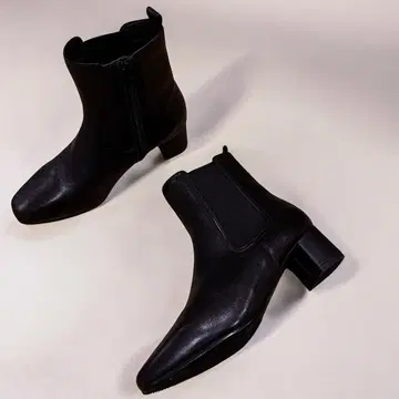 시착만 한 숏부츠 23cmEEE 블랙 넓은 발볼 사이드 고어 사이드 쉽