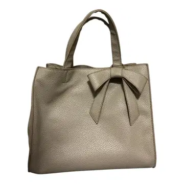 [ 컨디션 최상 ] 가죽 느낌 핸드백 리본 참 포함 그레이지