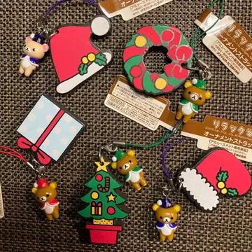 리락쿠마 크리스마스 오너먼트 스트랩 5개 세트 그린