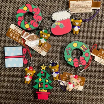 리락쿠마 크리스마스 오너먼트 스트랩 5종 세트 파랑