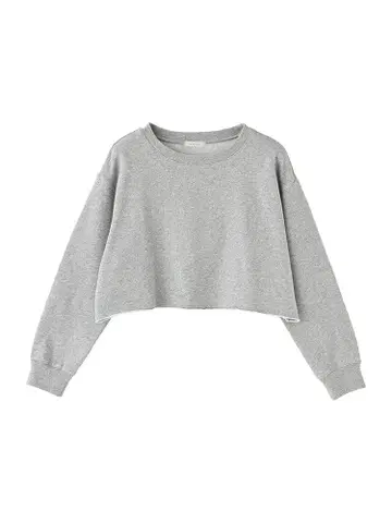 STRATA 크롭 맨투맨 풀오버 멜란지 그레이 미사용품