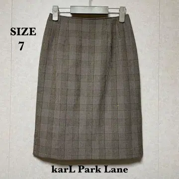 Karl Park Lane 타이트 스커트 브라운 베이지 글렌체크