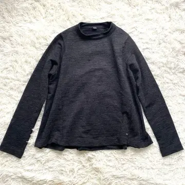 45R 울 A라인 니트 풀오버 얇은 소재 차콜 그레이 심플