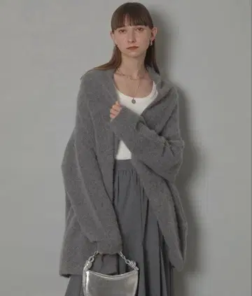 CADUNE 카듀네 야크 롱 가디건 라이트 그레이