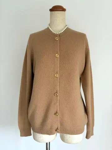 BRAMAR 스코틀랜드 골드 버튼 캐시미어 가디건