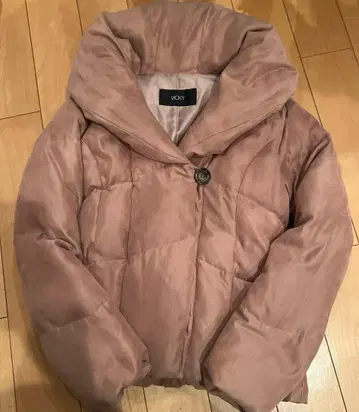 VICKY 후드 부착 브라운 다운 자켓