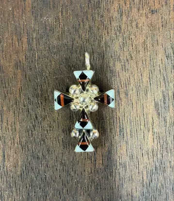 인레이 크로스형 펜던트 실버