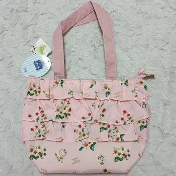 [ 하자품 ] 핑크하우스 x 헬로키티 꽃딸기 프릴 토트백