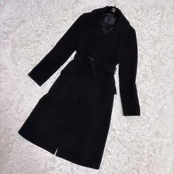 [ 울 100% ] 언타이틀 코트 롱 기장 벨트 포함 블랙 M