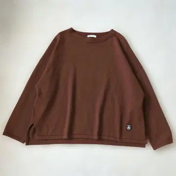 오르치발 메리노울 니트 풀오버 하이 게이지 브라운 와이드