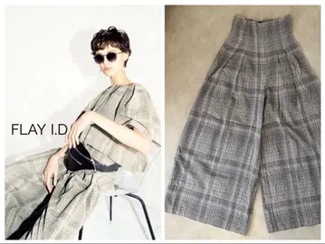 [ FLAY I.D. ] 글렌체크 와이드 팬츠