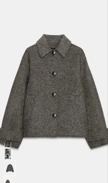 헤링본 패턴 숏코트 ZARA