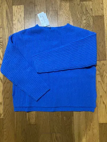 LANEROSSI 파랑 리브 니트 긴팔