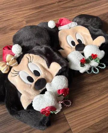 [ 새상품 ] 디즈니 크리스마스 팬캡 미키 미니 산타 세트