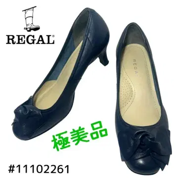 REGAL 네이비 플라워 모티브 펌프스 23cm