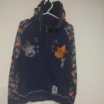 삼환일 금붕어 패턴 자수 & 프린트 후드티 L 사이즈