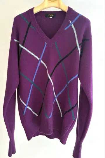 하자품 남성용 V넥 두툼한 캐시미어 100% 니트 L