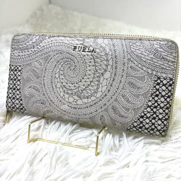 FURLA 훌라 장지갑 라운드 지퍼 페이즐리 무늬