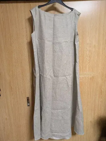 새상품 아베닐 에투알 슬리브리스 롱 원피스 36 베이지