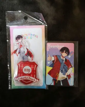 컬러풀 피치 유안 아크릴 스탠드 트레이딩 카드